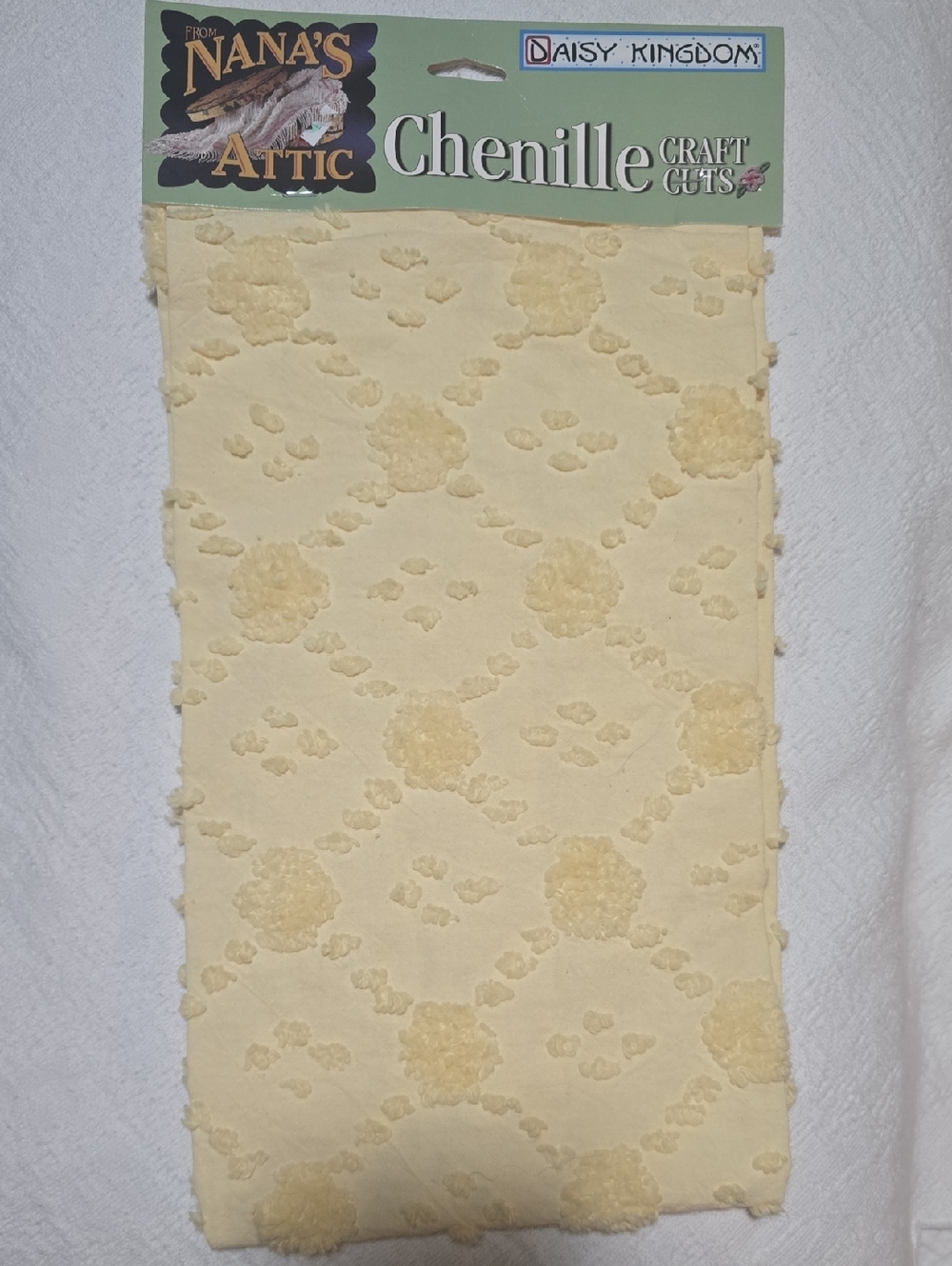 Daisy Kingdom/Nana's Attic Cream Chenille Craft Cut - Soft Home Art Fabric
